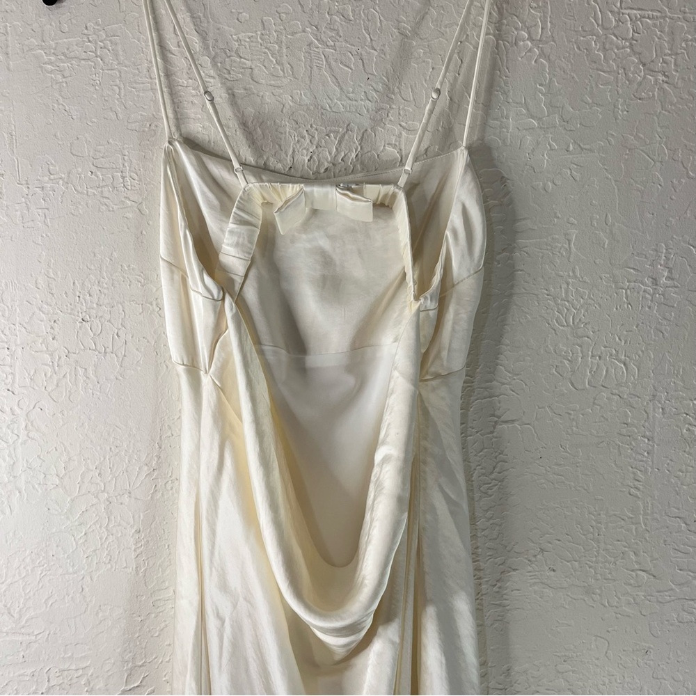 The A&F Julia Slip Cowl Back Bow Maxi Dress in Pearl White - Picture 10 of 15